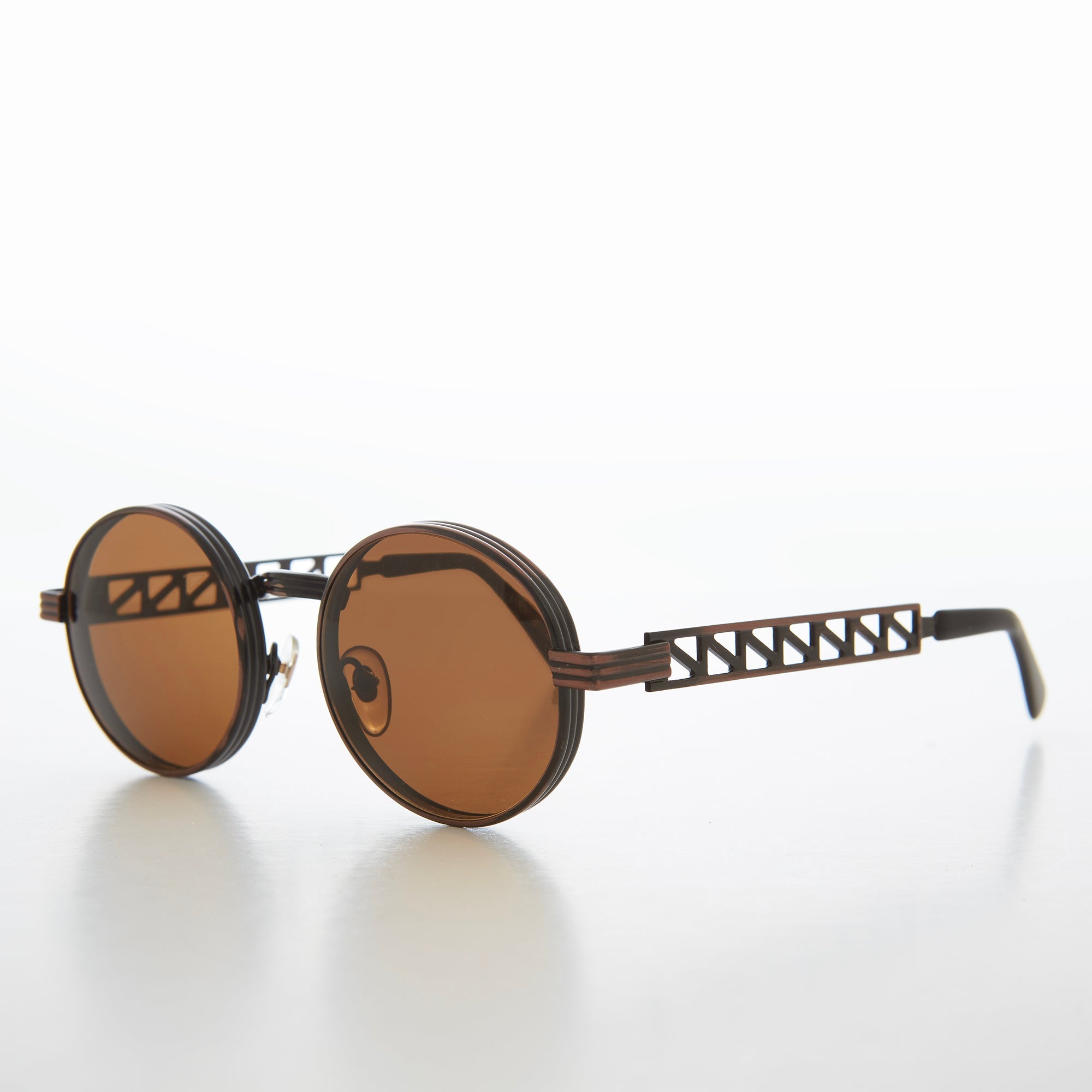Geometric Round Punk Metal Vintage Sunglass - Lex