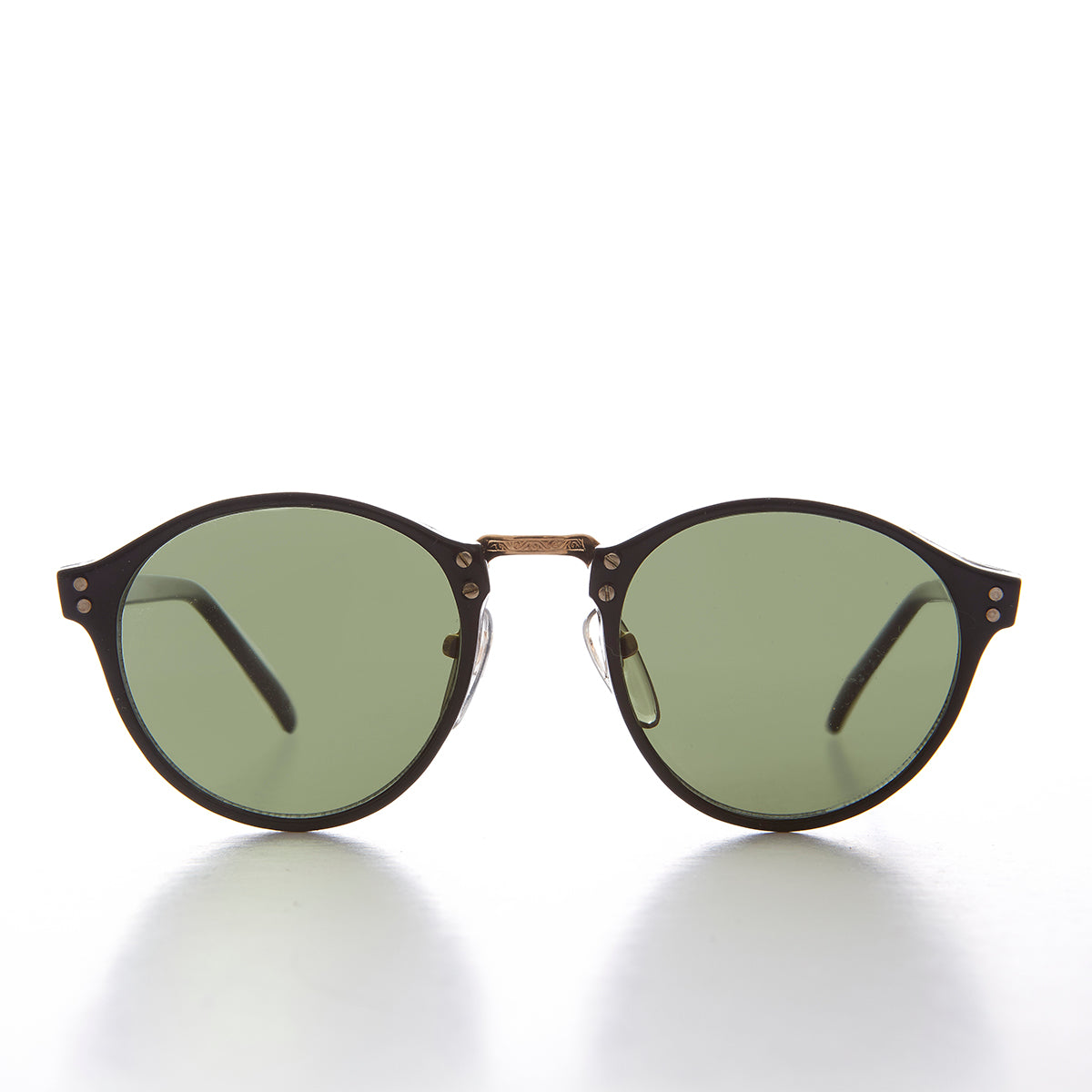 Classic Round Pantos Vintage Sunglass with Metal Bridge - Luca