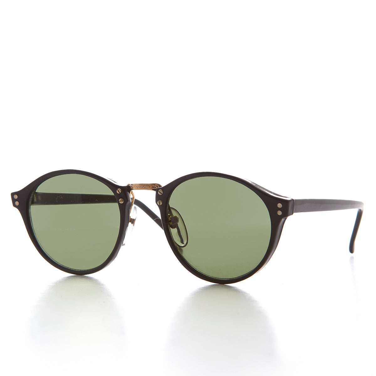 Classic Round Pantos Vintage Sunglass with Metal Bridge - Luca