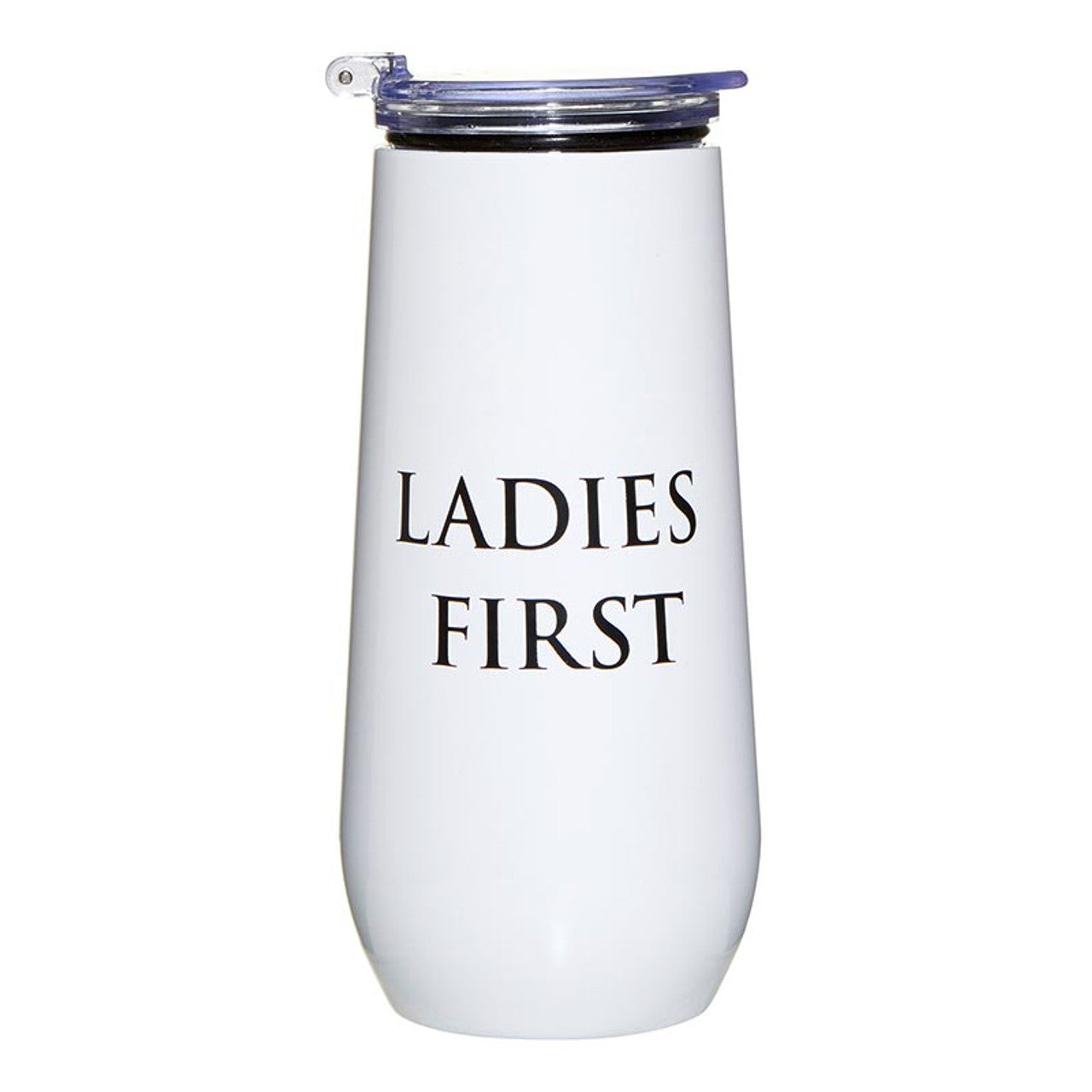 Ladies First Champagne Tumbler with Fliptop Lid | Stainless Steel Insulated Flute