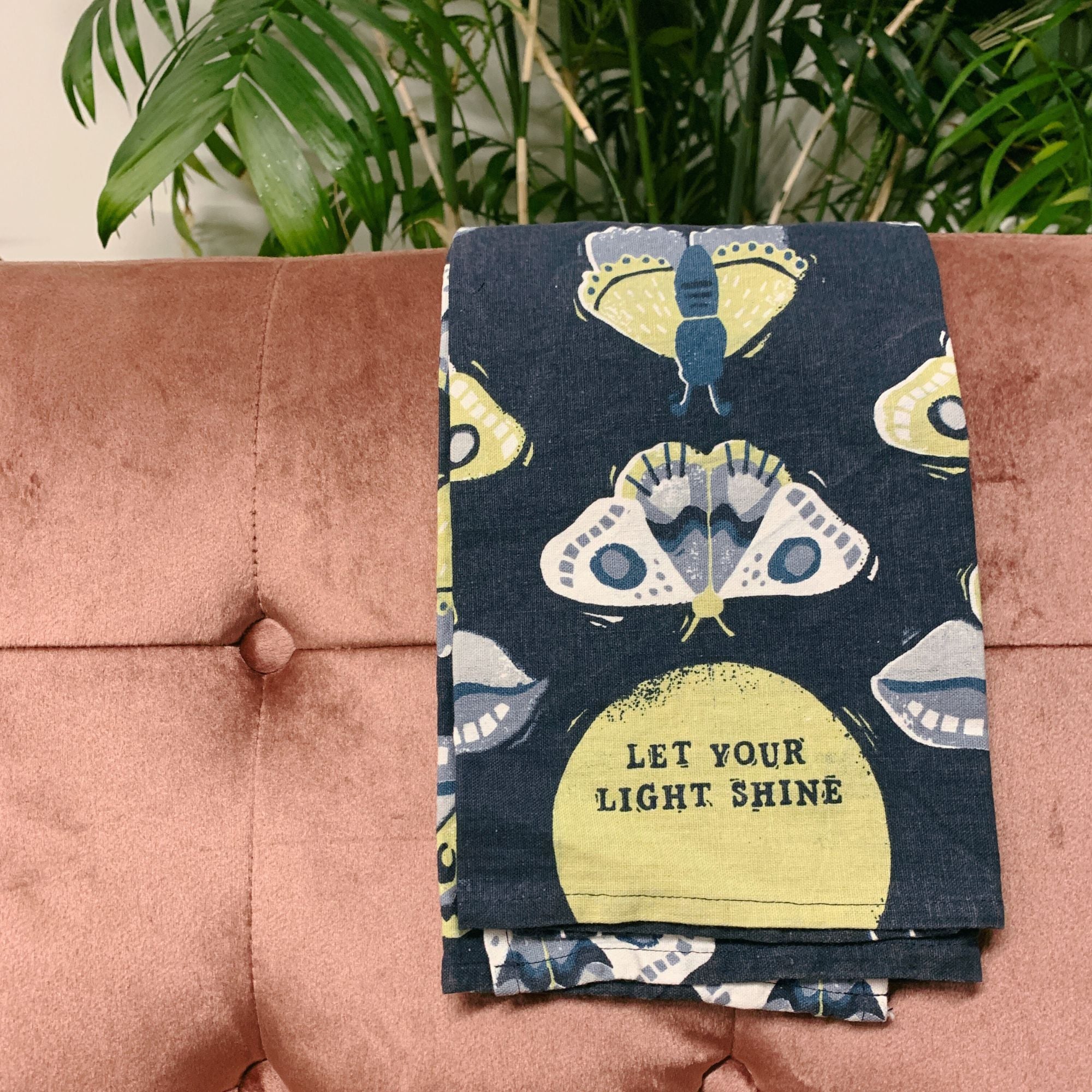 Last Call! Let Your Light Shine Dish Cloth Towel | Novelty Tea Towel | Cute Kitchen Hand Towel | 20" x 26"