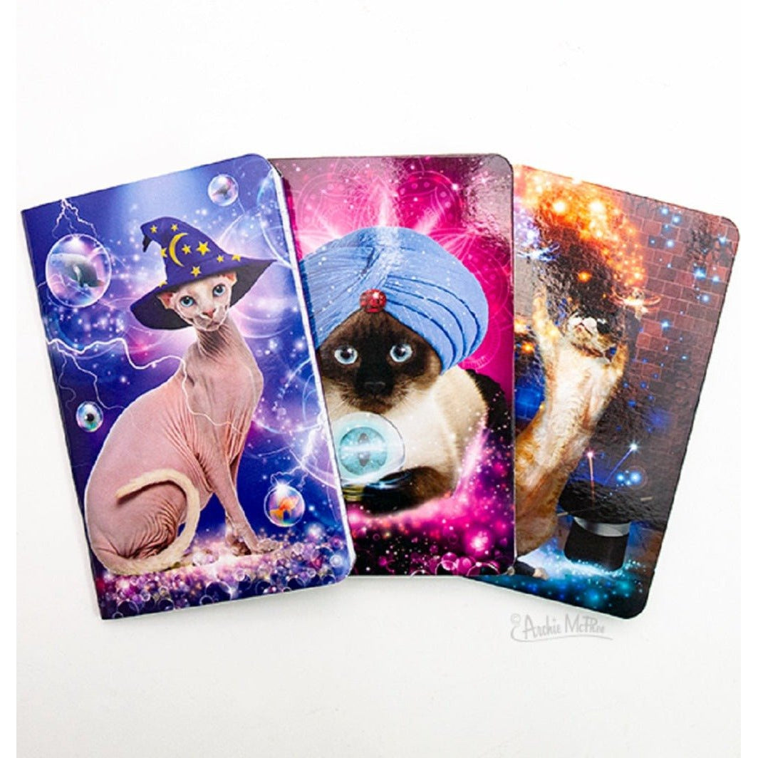 Last Call! Magic Spells Decorative Cat Mini Notebooks Set of 3