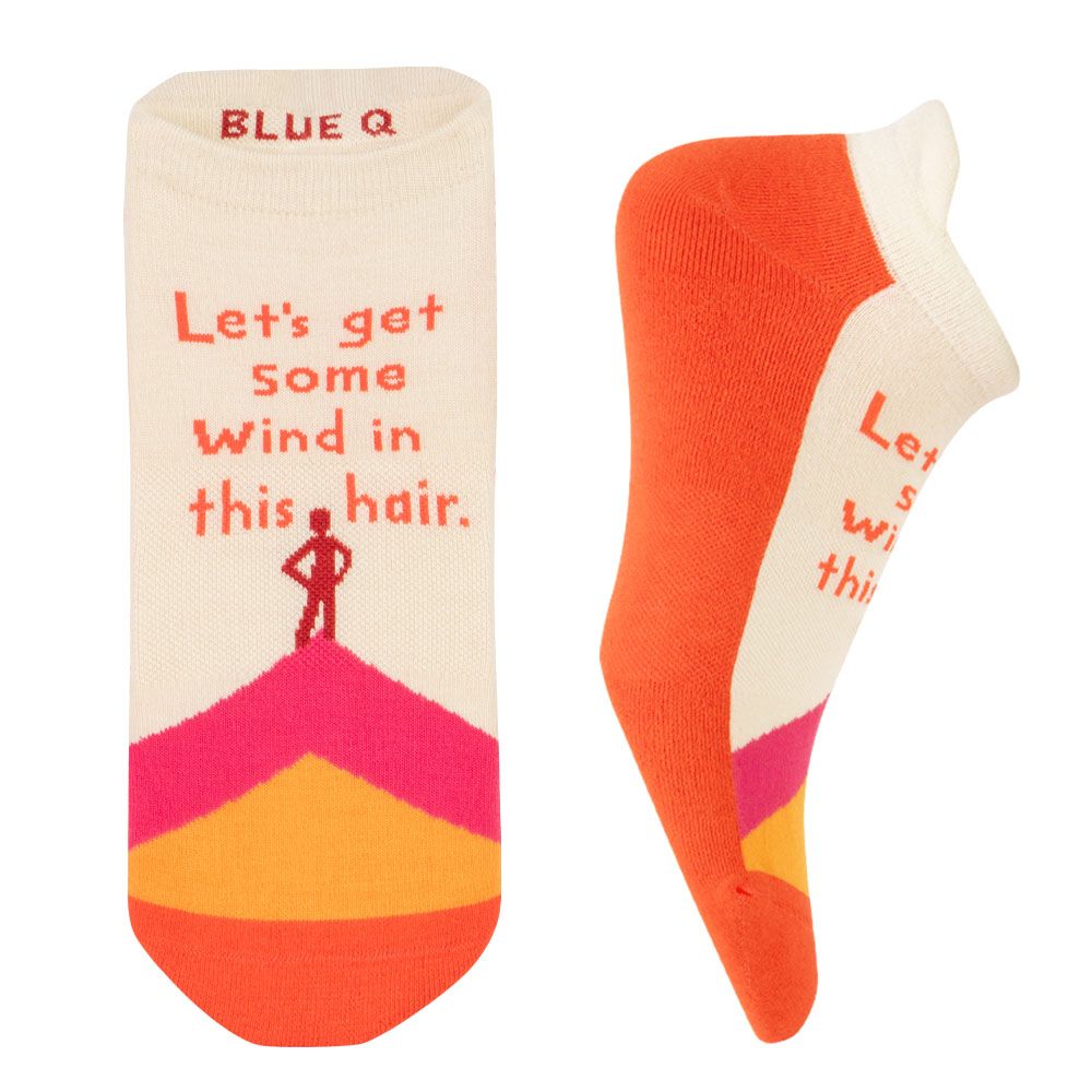 Let's Get Some Wind In This Hair Unisex Sneaker Socks [2 Size Options] | BlueQ at GetBullish