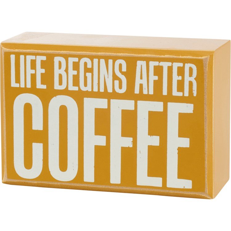 Life Begins After Coffee Box Sign And Socks Giftable Set