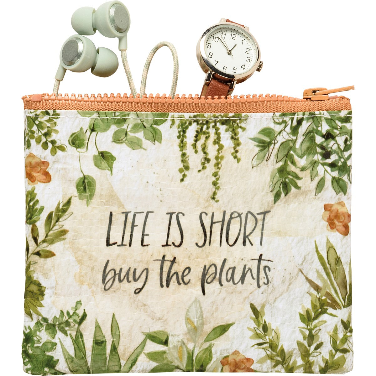 Life Is Short Buy The Plants Zipper Wallet | 5.25" x 4.25"