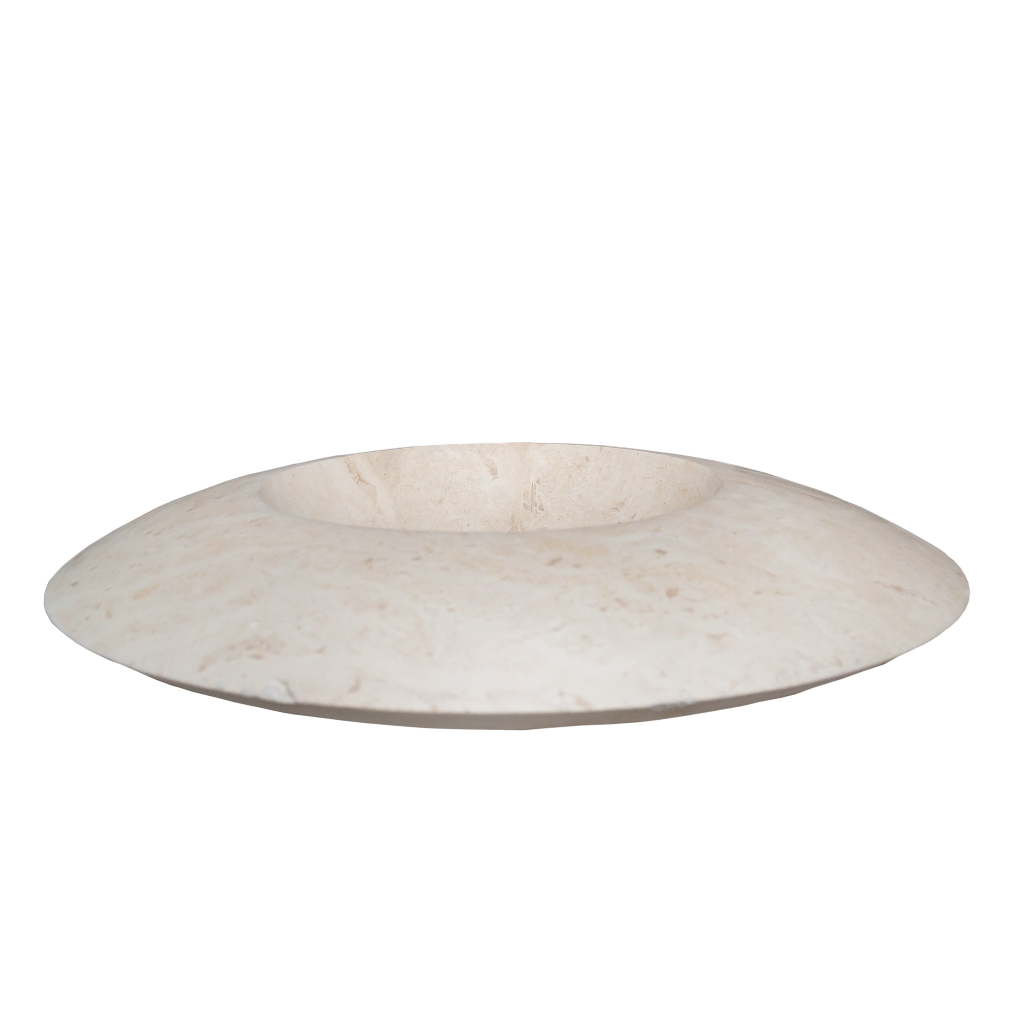 Light Travertine Natural Stone UFO Shape Above Vanity Bathroom Sink Honed