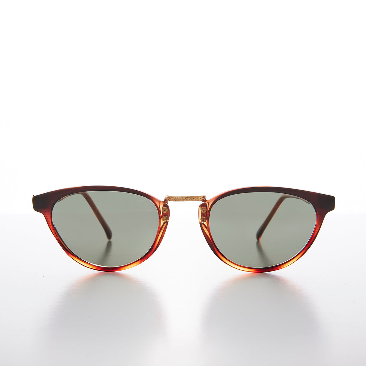 Small Cat Eye Sunglass with Gold Accents - Mara