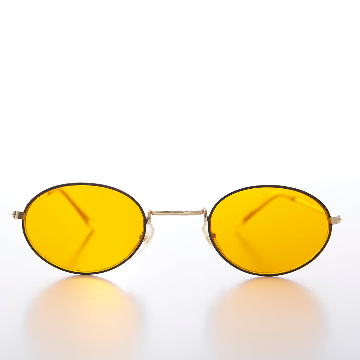 Oval Yellow Lens Vintage Sunglass - Mellow