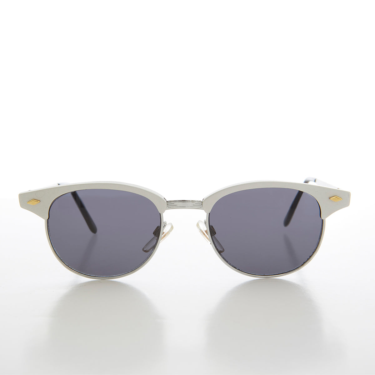 Sleek Silver Half Frame Vintage Sunglass - Minsky