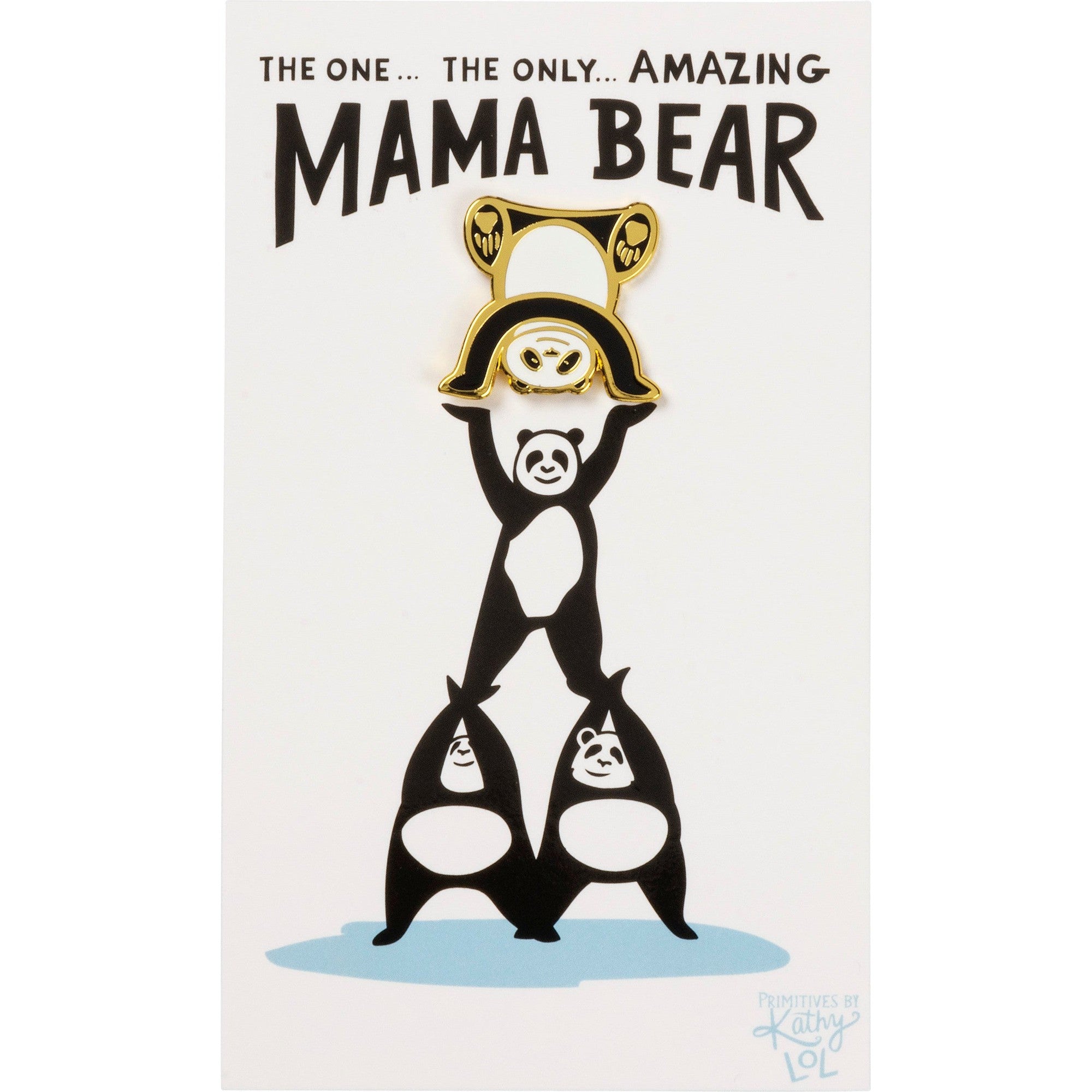 Mom Gift "Amazing Mama Bear" Panda Enamel Pin on Gift Card