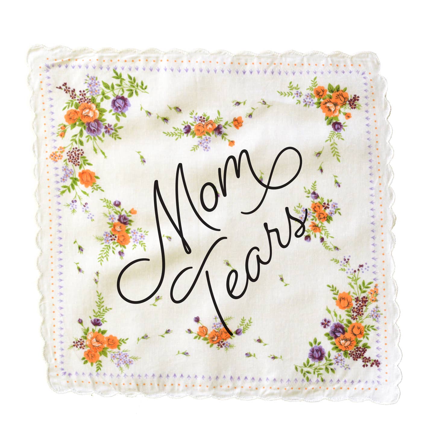 Mom Tears Hankie Wedding Cotton Handkerchief