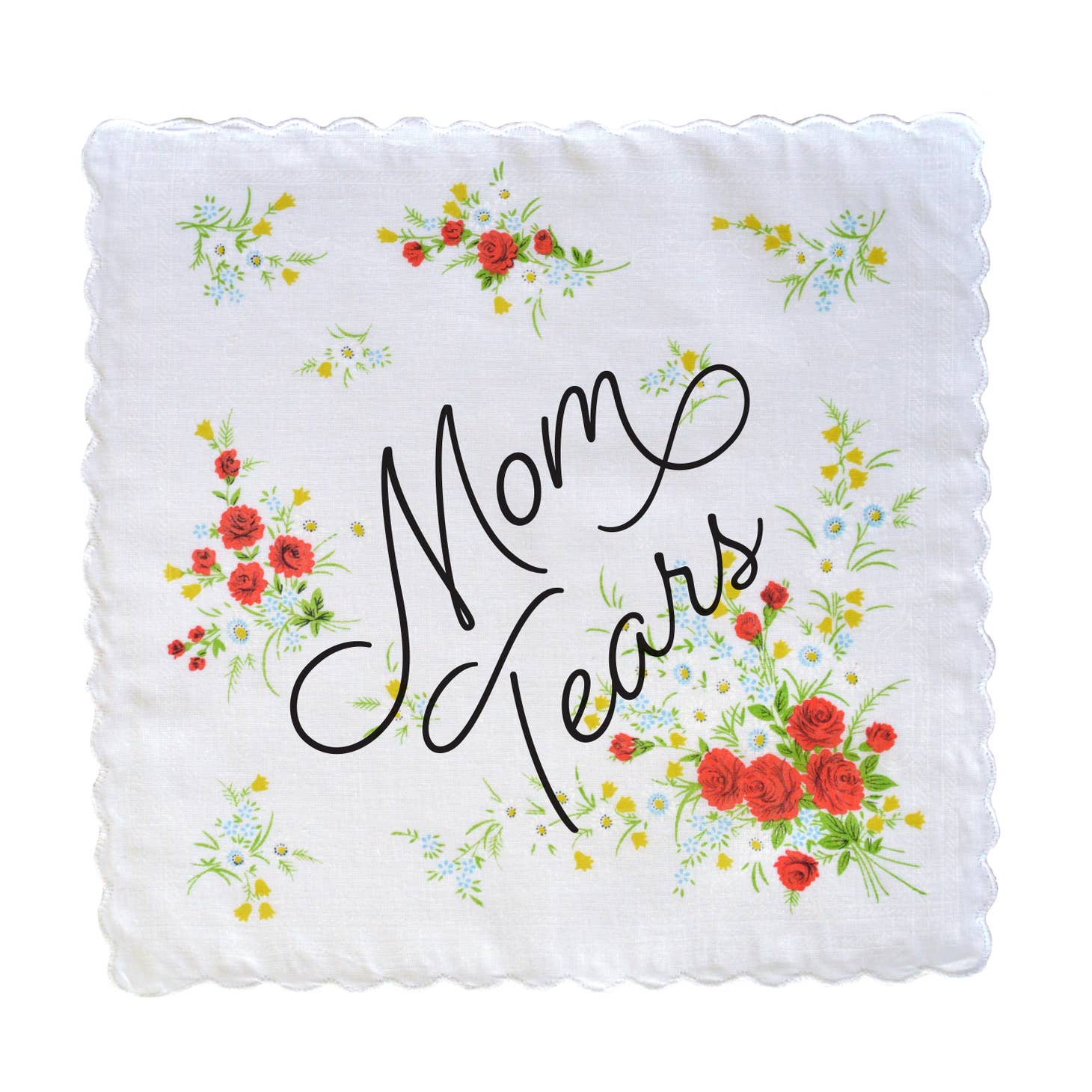 Mom Tears Hankie Wedding Cotton Handkerchief