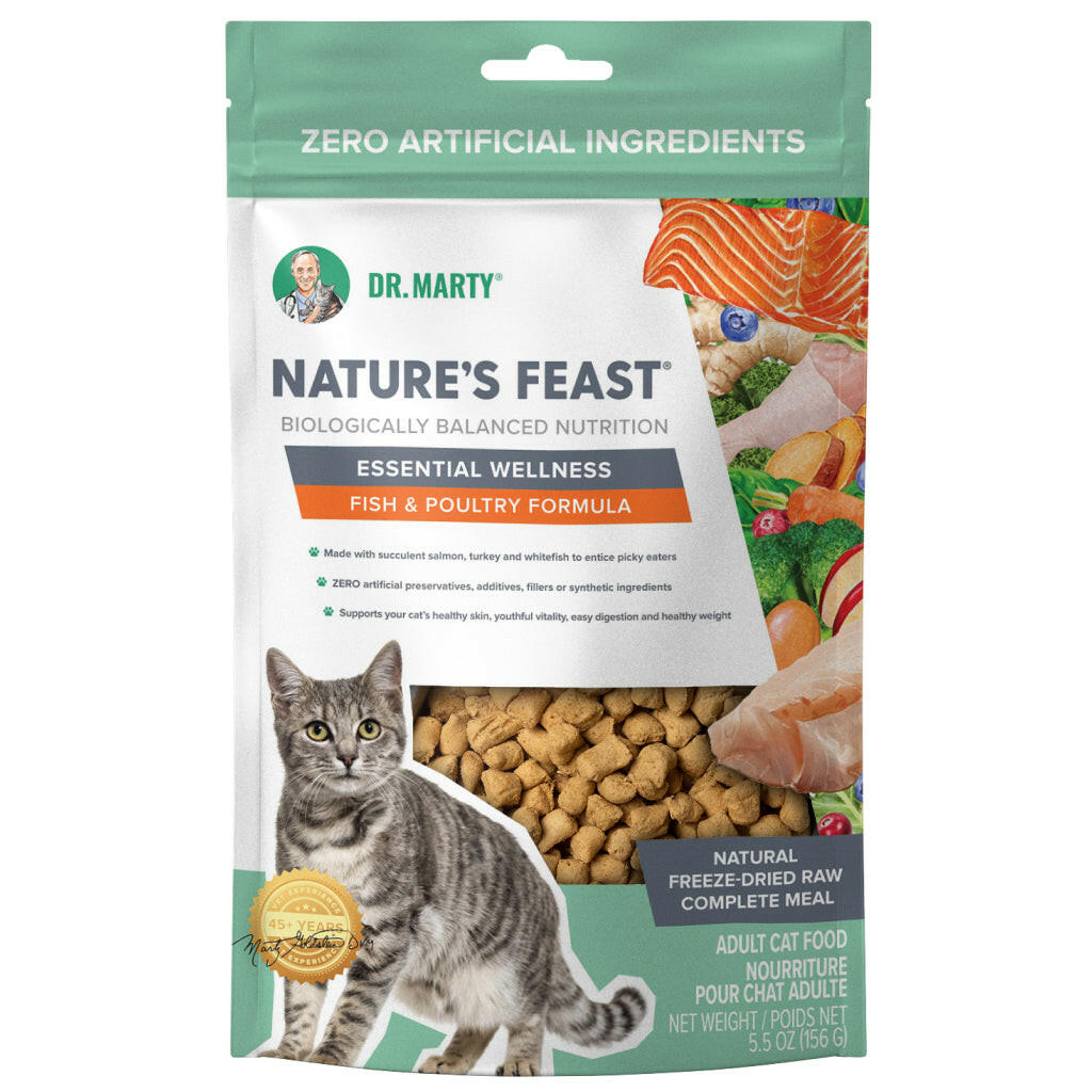 Dr. Marty Nature's Feast Essential Wellness Fish & Poultry Freeze Dried Raw Cat Food