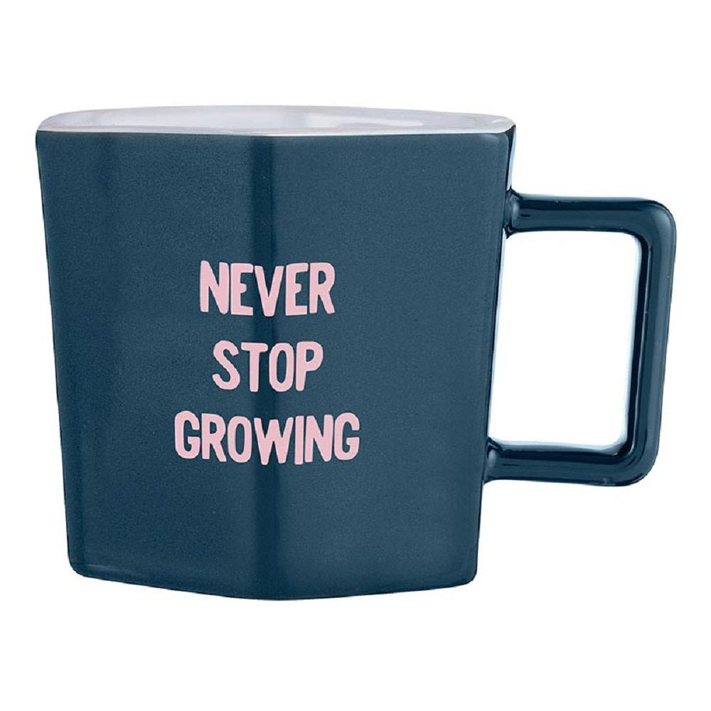 Never Stop Growing Hexagon Mug and Saucer Set in Floral Design