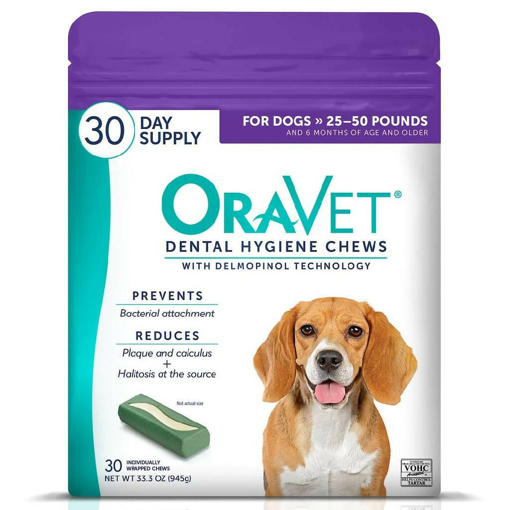 ORAVET Dental Hygiene Chews For Medium Dogs 25-50 lbs