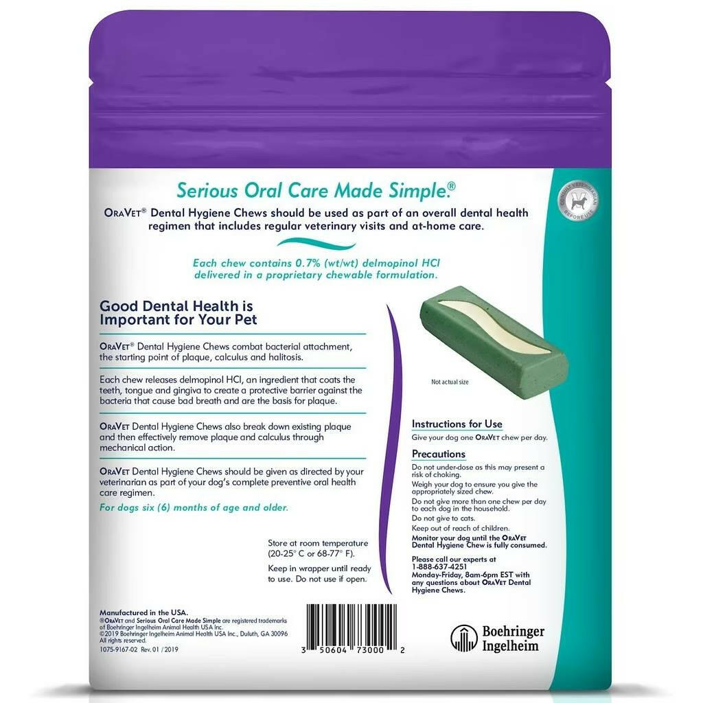 ORAVET Dental Hygiene Chews For Medium Dogs 25-50 lbs