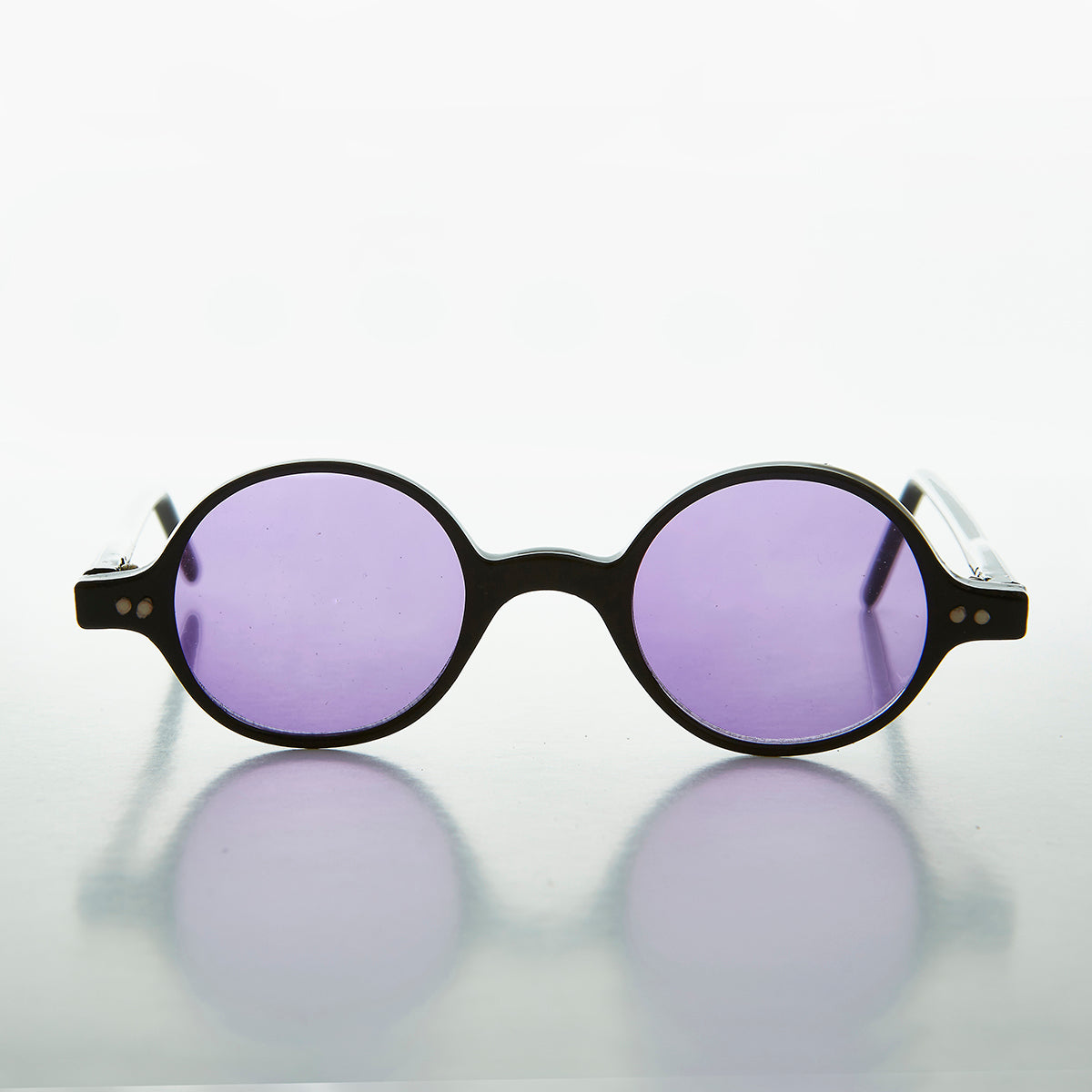 Small Round Spectacle Sunglass with Color Tinted Lens - Owen