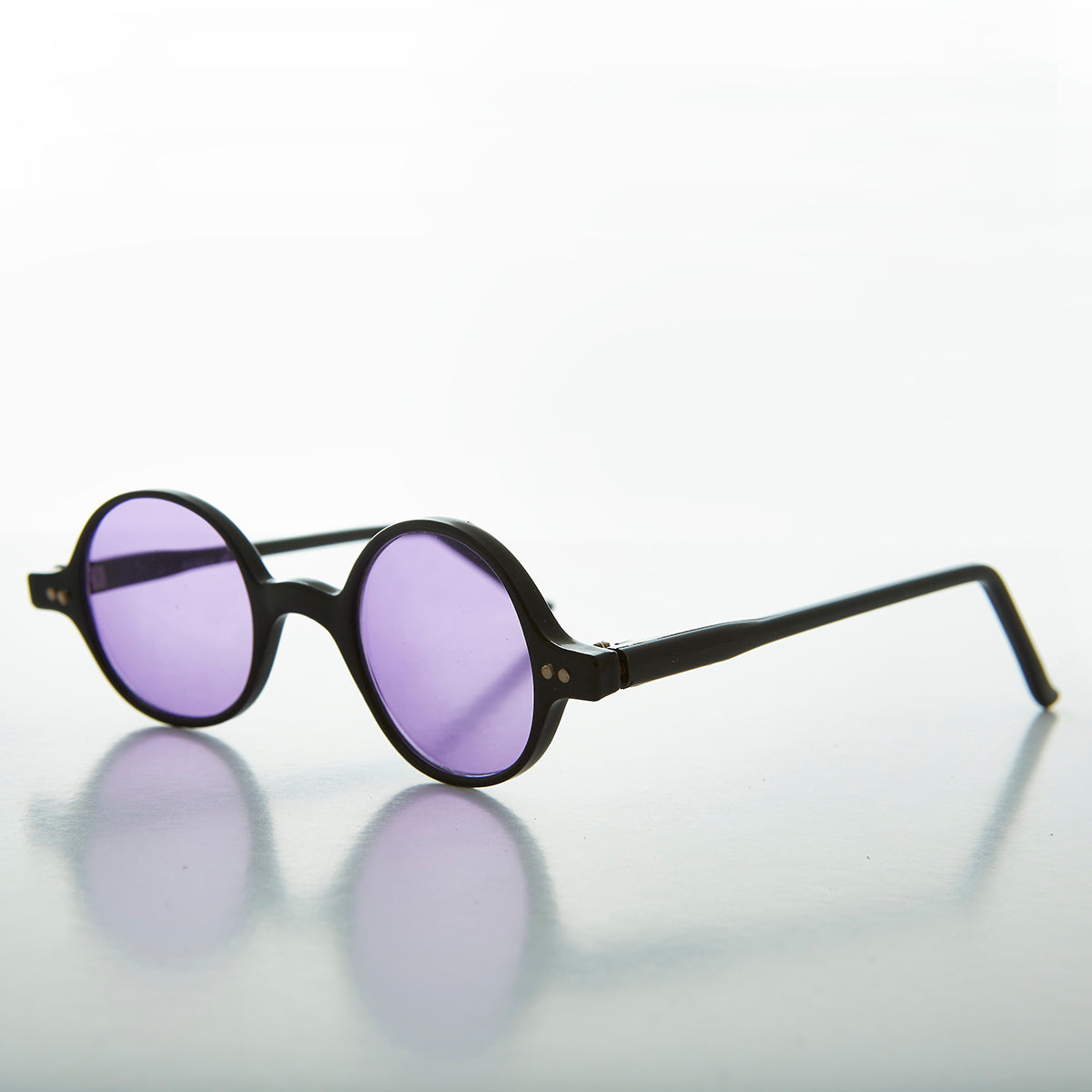 Small Round Spectacle Sunglass with Color Tinted Lens - Owen