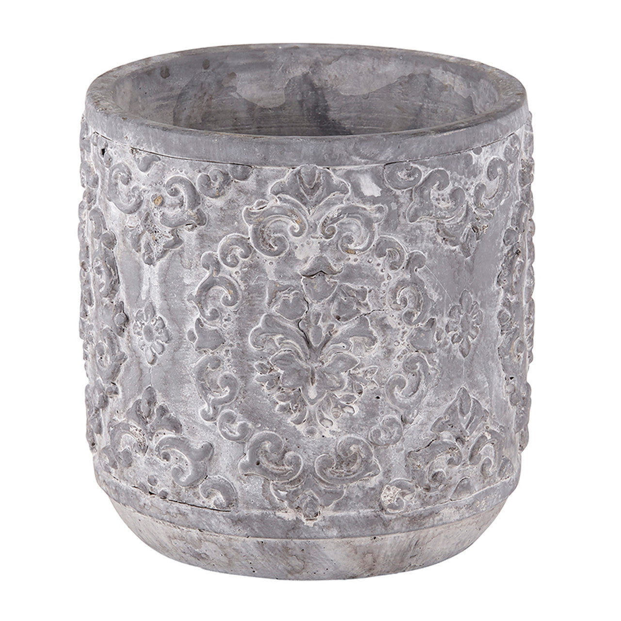 Ornate Heavy Concrete Vase Planter | Baroque Home Vase Decor 6.70" Tall