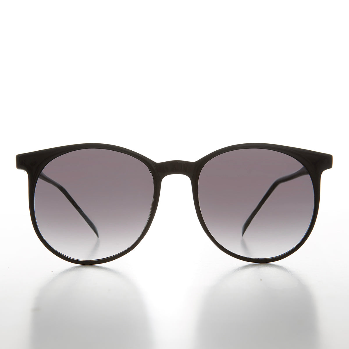 90s Round Black Schoolboy Unisex Sunglasses - Palmer