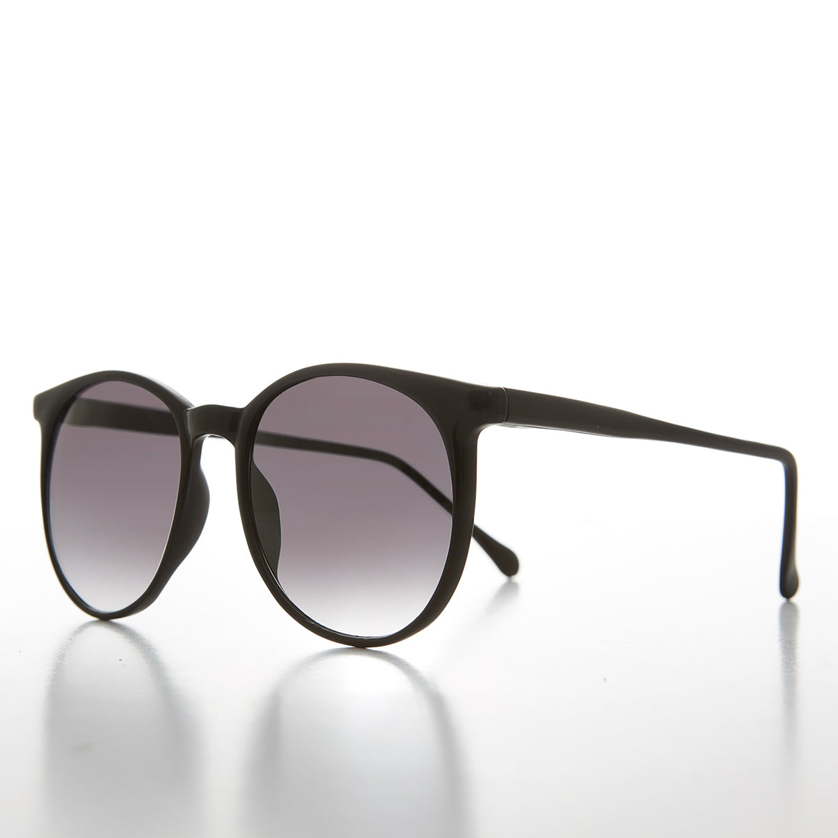 90s Round Black Schoolboy Unisex Sunglasses - Palmer