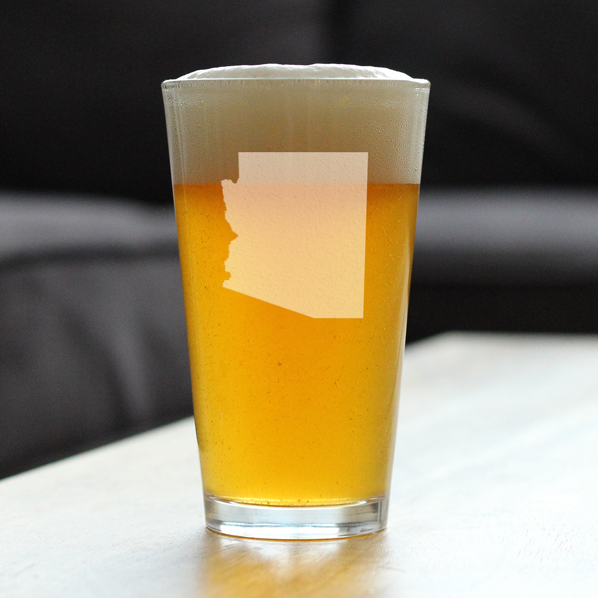 Arizona State Outline Pint Glass for Beer - State Themed Drinking Decor and Gifts for Arizonan Women & Men - 16 Oz Glasses