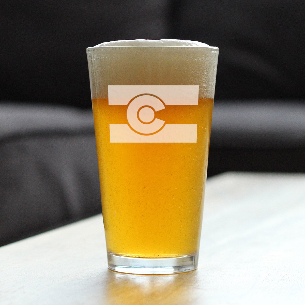 Colorado Flag - Pint Glass for Beer - Glass Gift for Lovers of Colorado, Centennial State Themed Decor - 16 oz