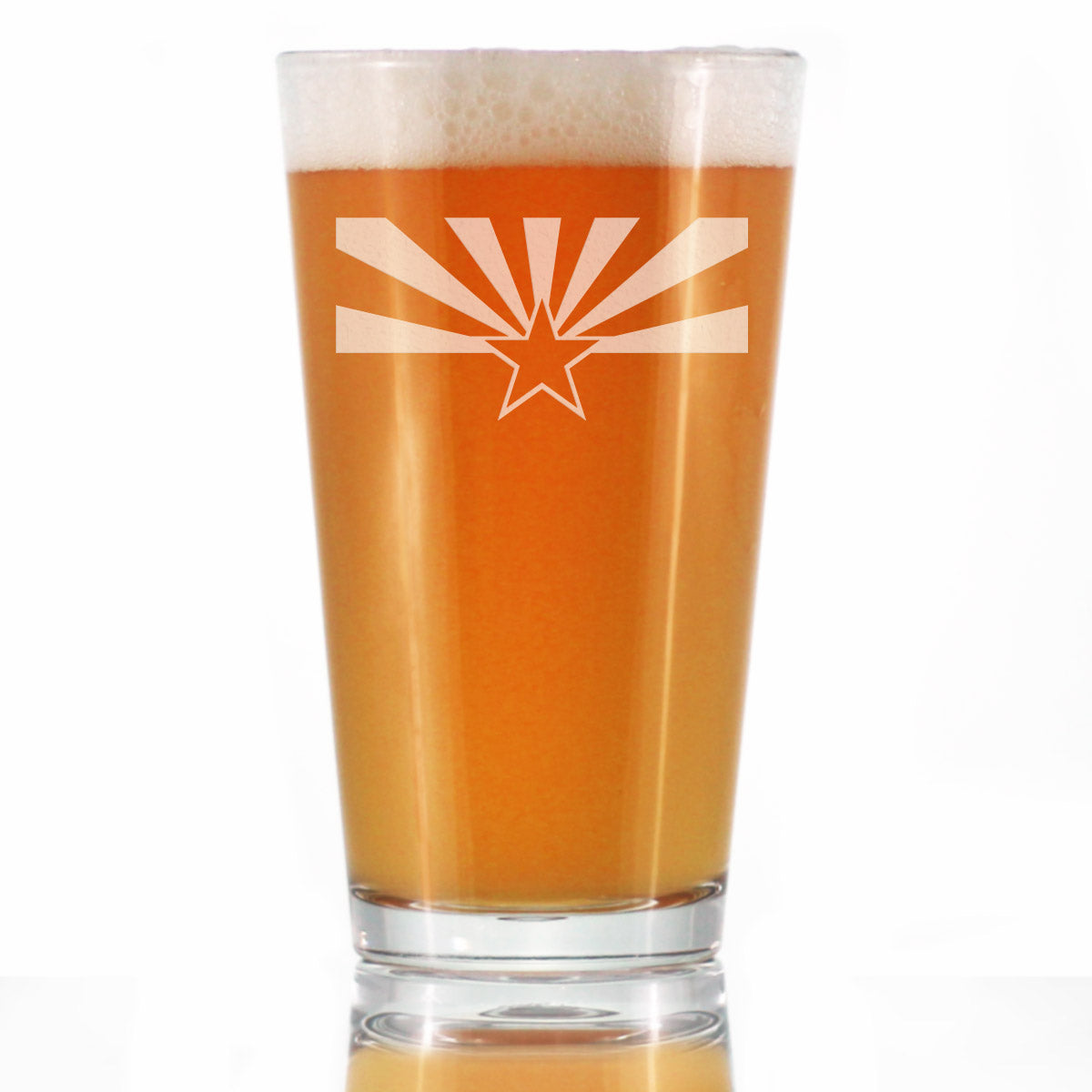 Arizona Flag Pint Glass for Beer - State Themed Drinking Decor and Gifts for Arizonan Women & Men - 16 Oz Glasses