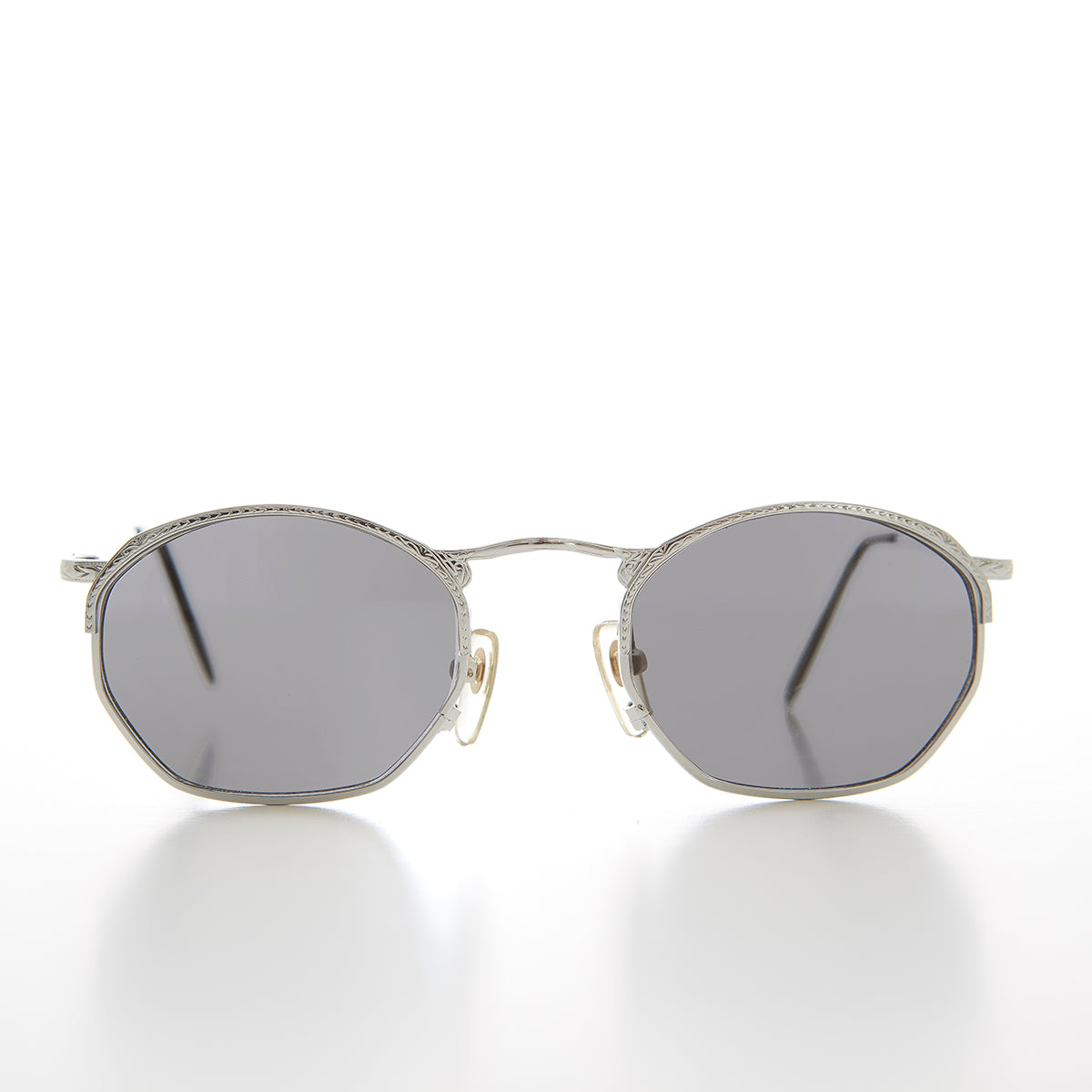 Semi Octagon Unisex Metal Vintage Sunglass  - Onas