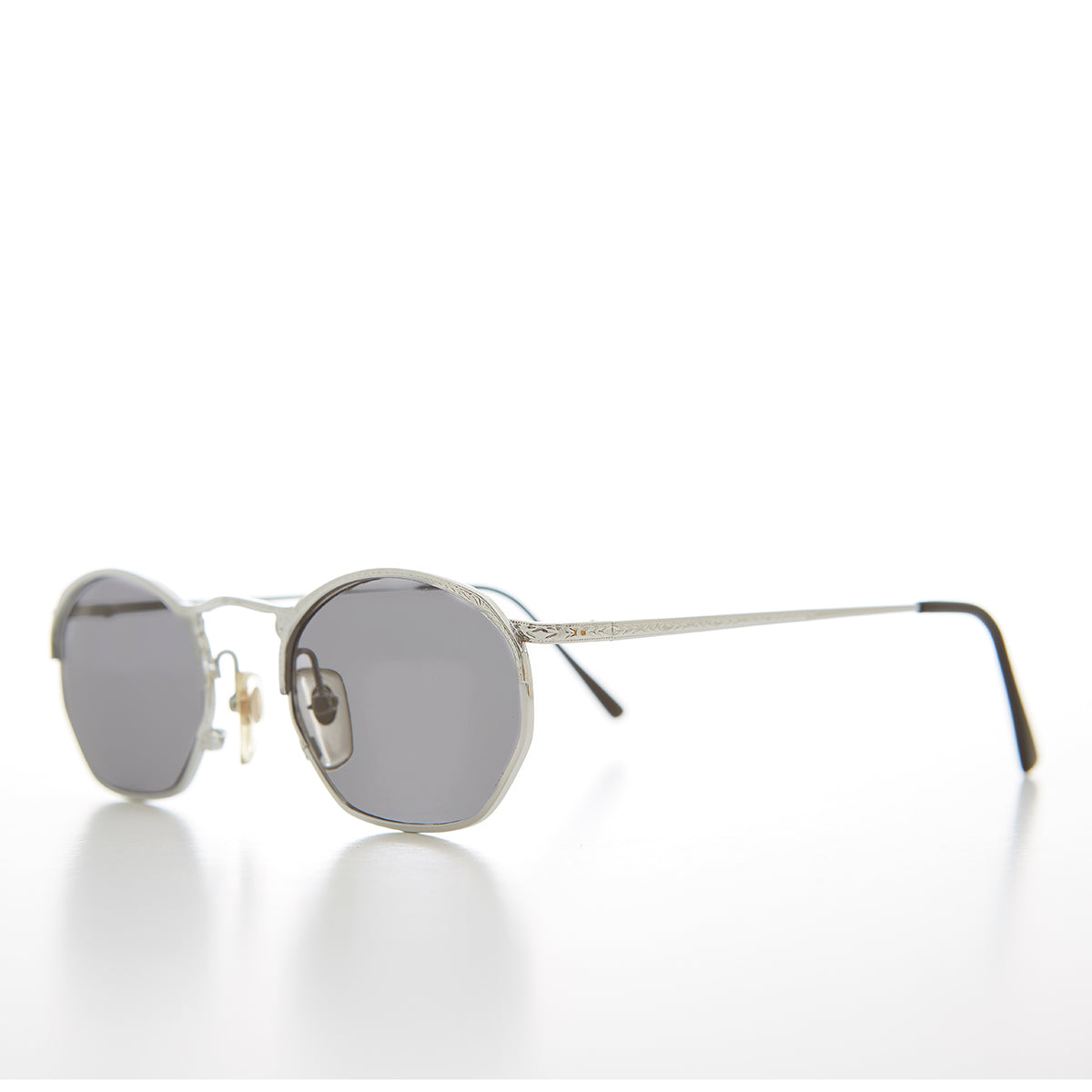 Semi Octagon Unisex Metal Vintage Sunglass  - Onas