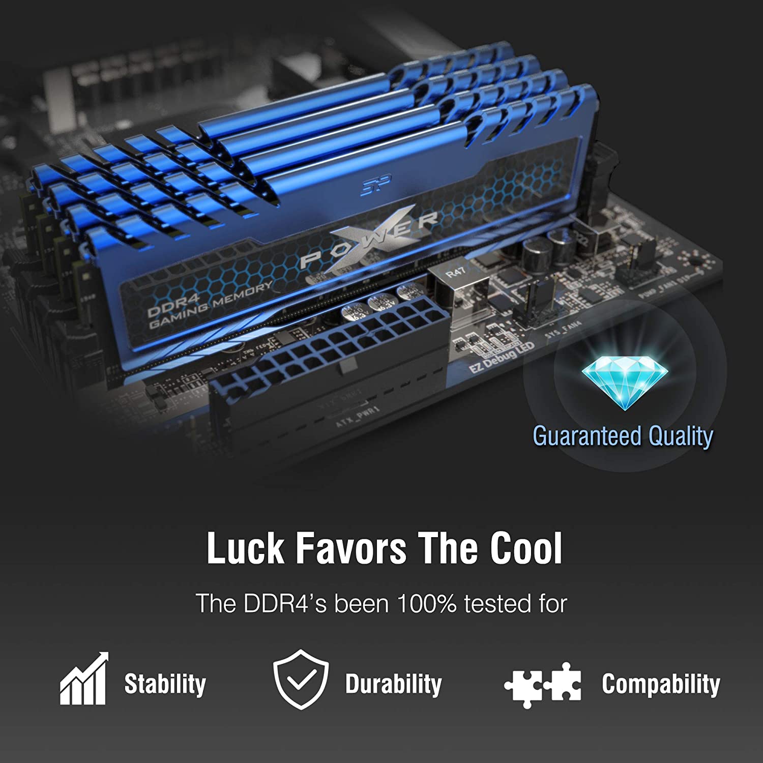 Silicon Power Turbine Gaming DDR4 3000MT/s (PC4 24000) 8GB-16GB 1.35V Desktop Unbuffered DIMM