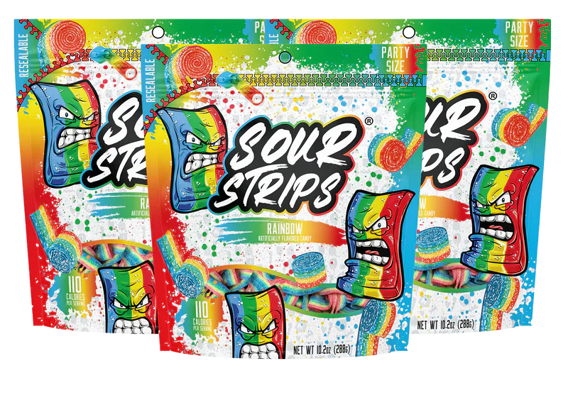 Sour Strips Rainbow Party Size (288g) Spain (4ct)