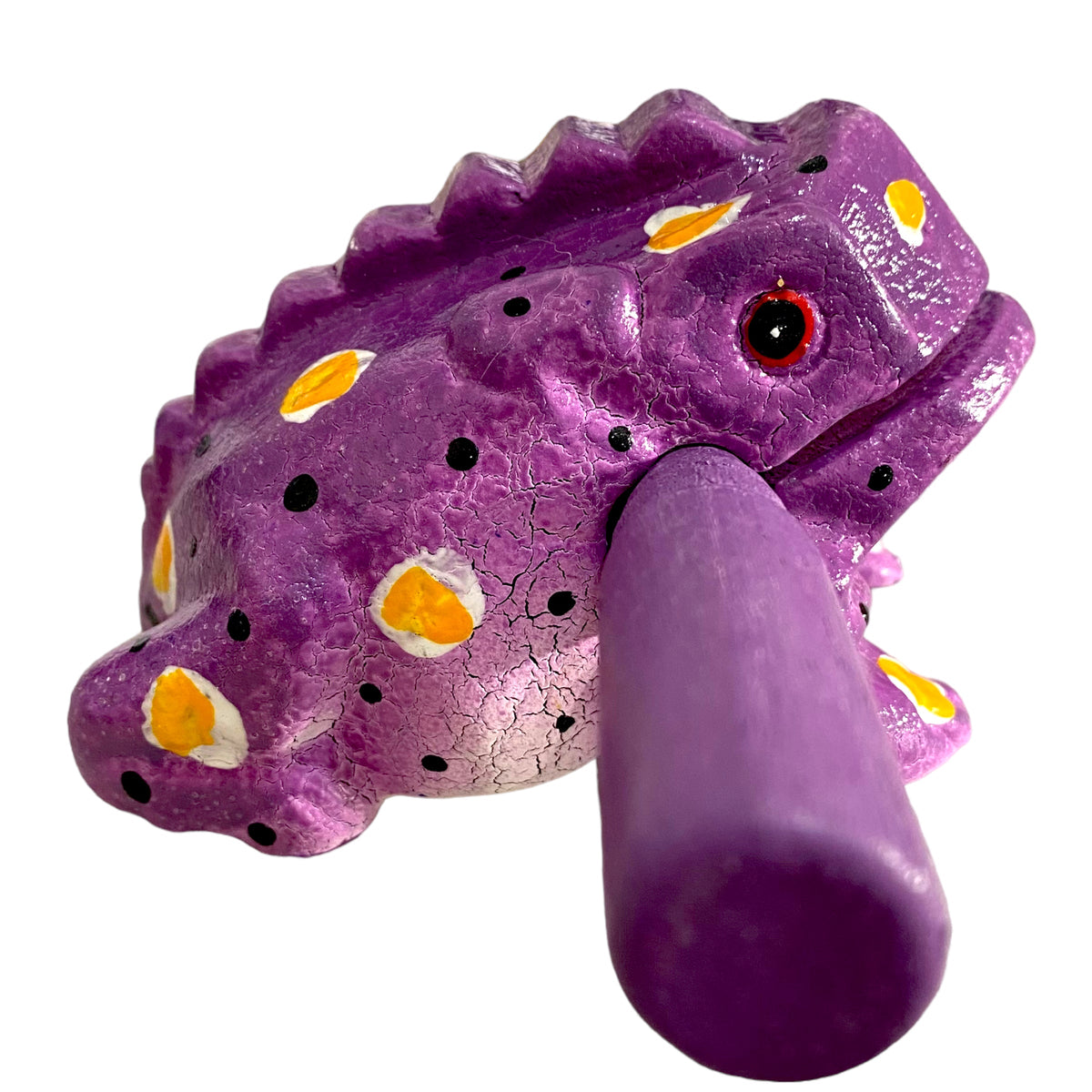 3" Wooden Musical Frog - Purple Design (Percussion Instrument)