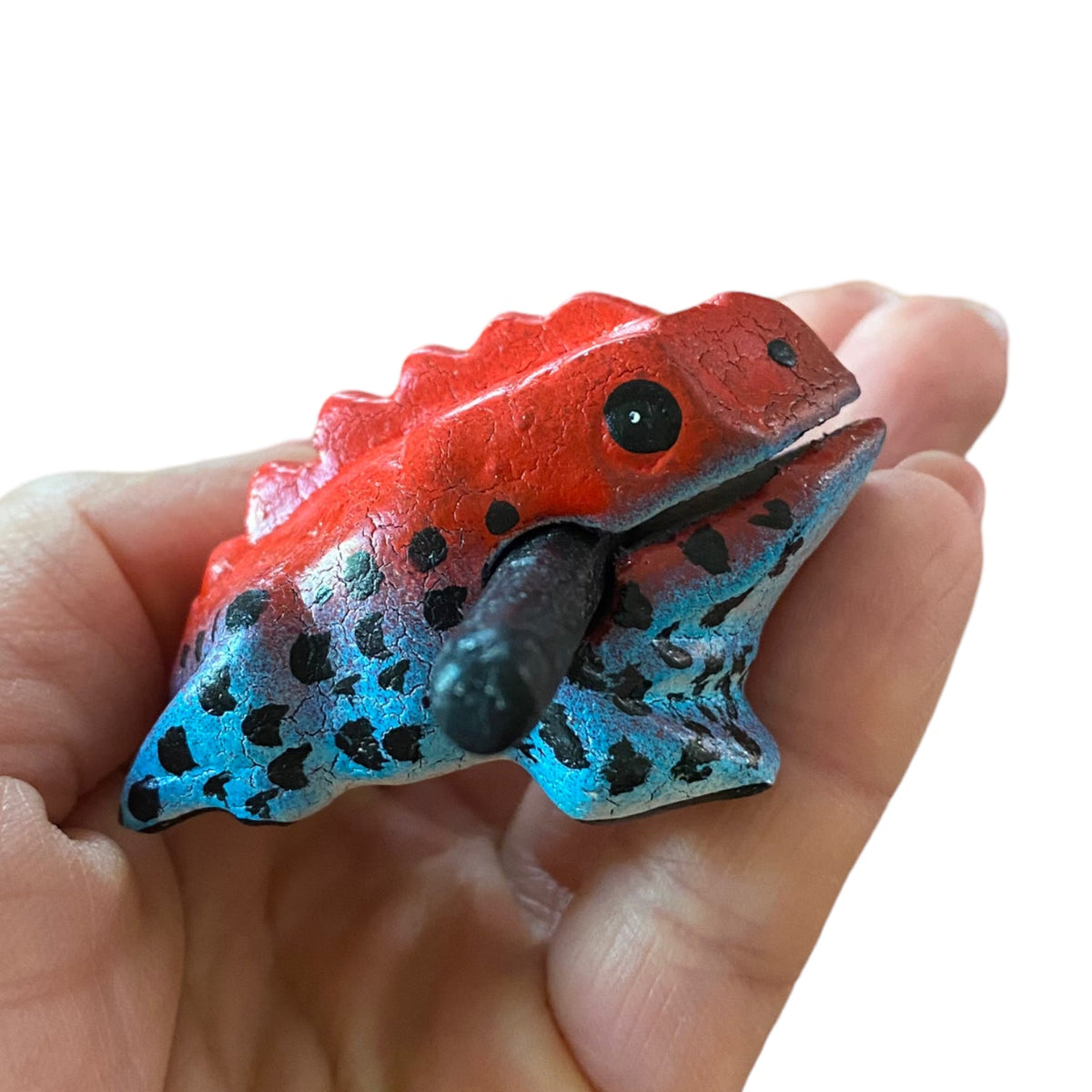 1.5" Wooden Musical Frog - Red Dart Design (Percussion Instrument)