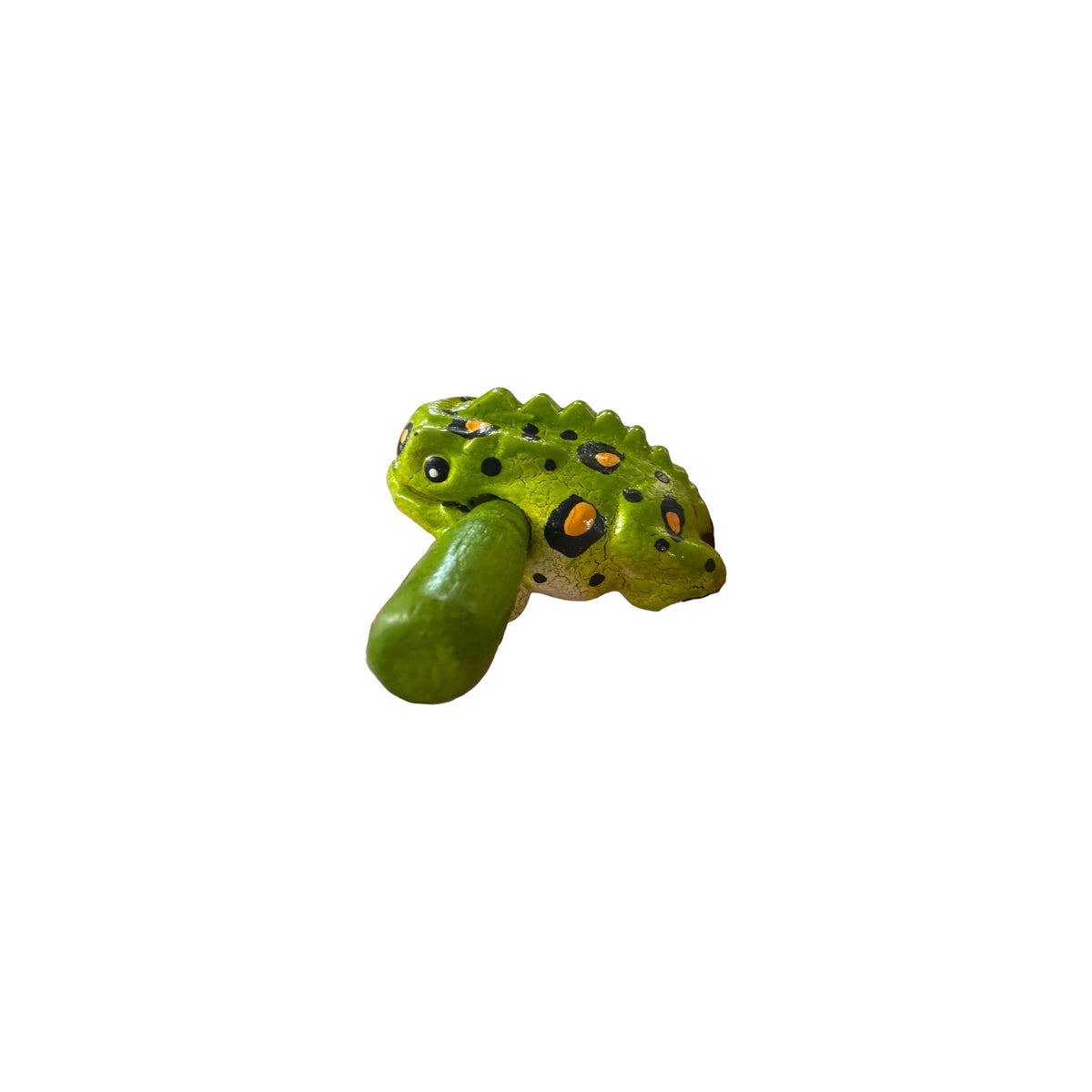 1.5" Wooden Musical Frog - Fern Design (Percussion Instrument)