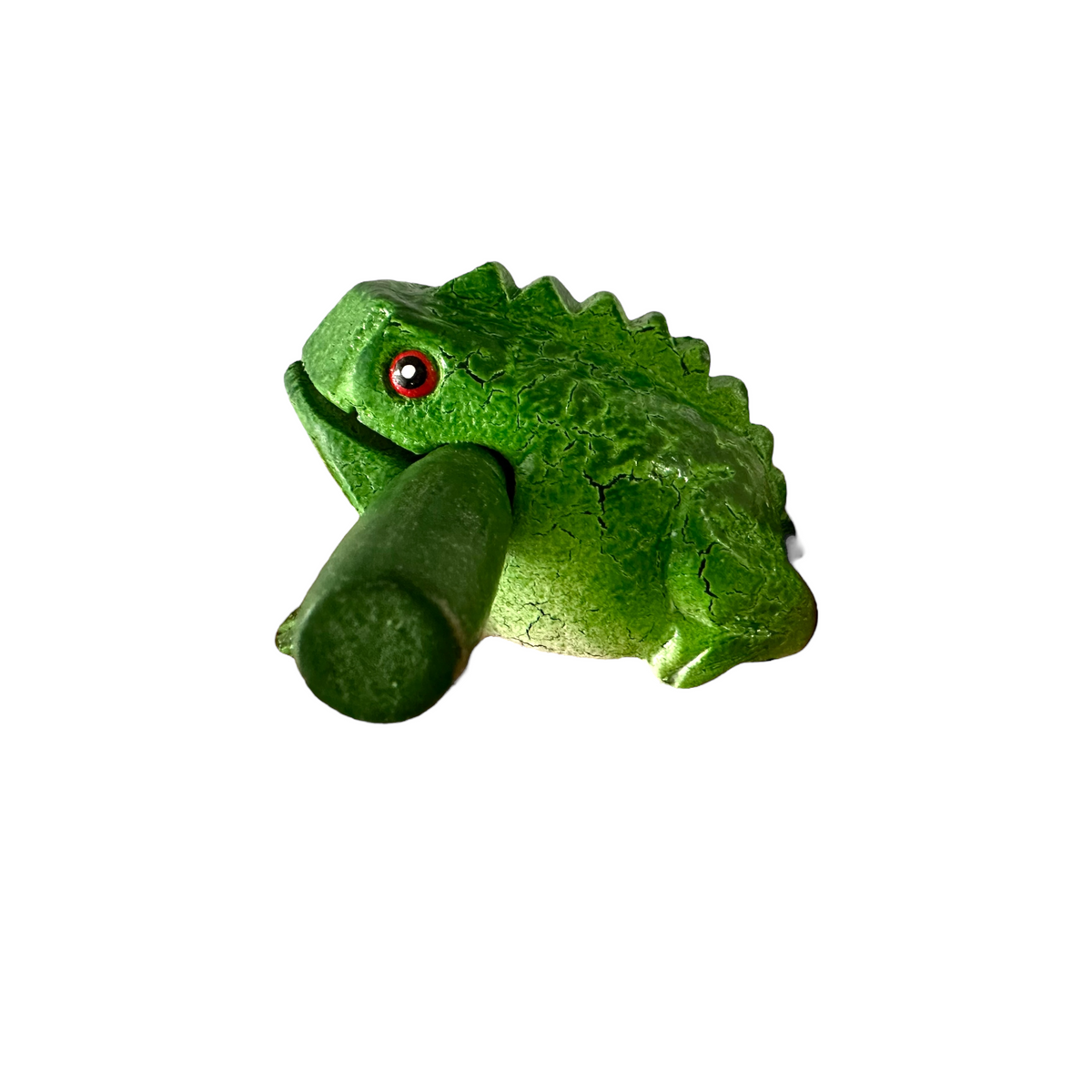 2" Wooden Musical Frog - Green Tree Design (Percussion Instrument)