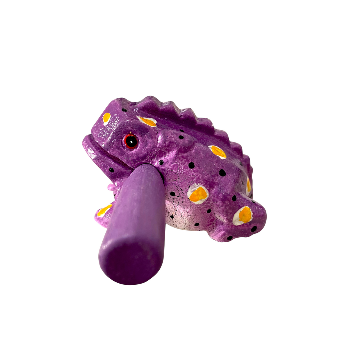 3" Wooden Musical Frog - Purple Design (Percussion Instrument)