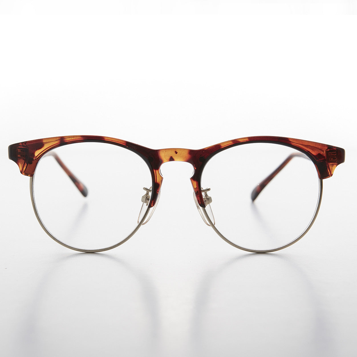 Hipster Horn Rim Eyeglasses with Keyhole Bridge - Quinn