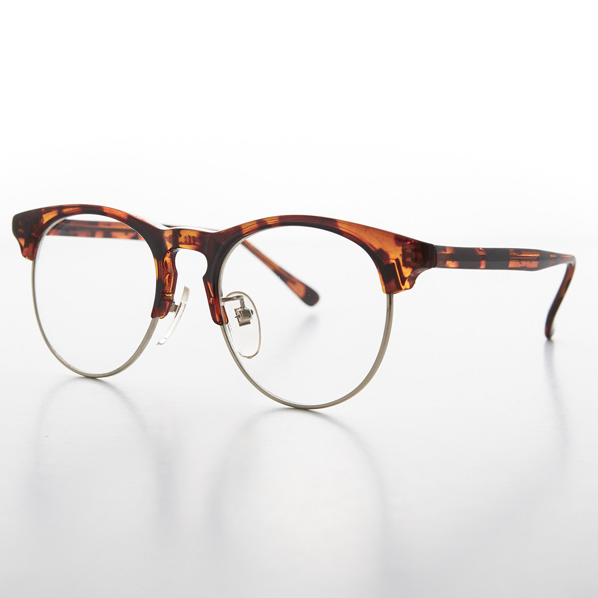 Hipster Horn Rim Eyeglasses with Keyhole Bridge - Quinn