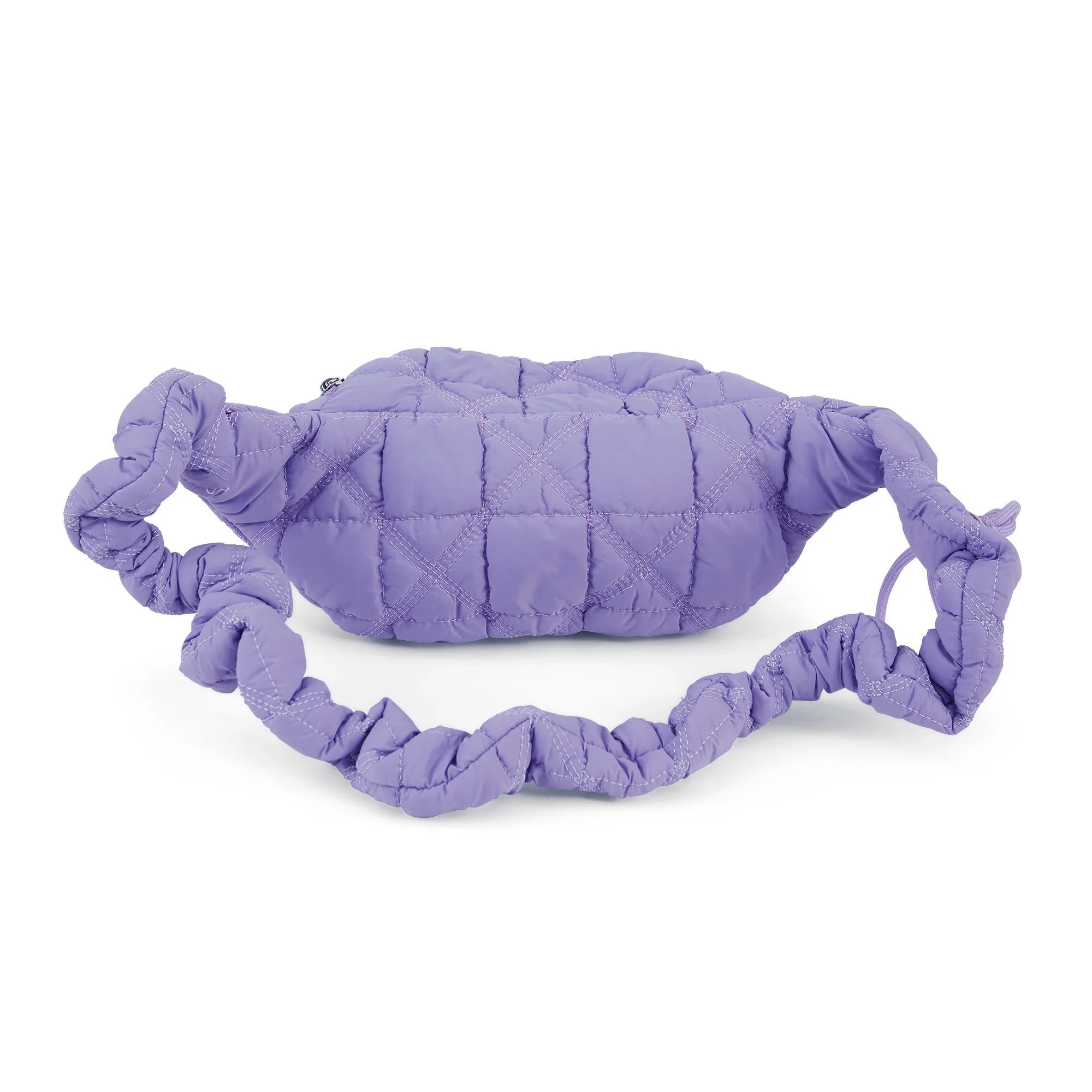 Quilted Puffer Crossbody Bag Purple | Adjustable Fanny Pack