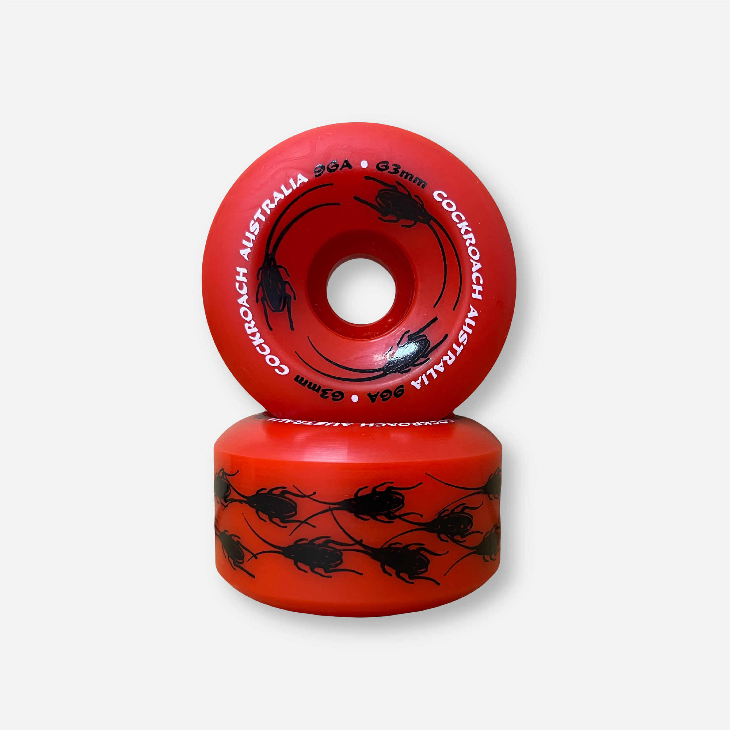 COCKROACH ORIGINAL RED 63mm 96A SKATEBOARD WHEELS
