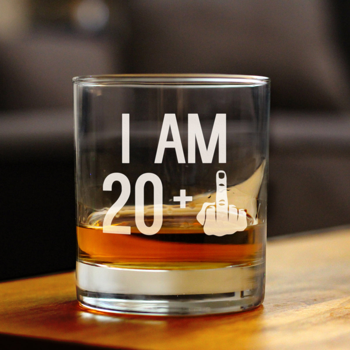 20 + 1 Middle Finger - 10 Ounce Rocks Glass