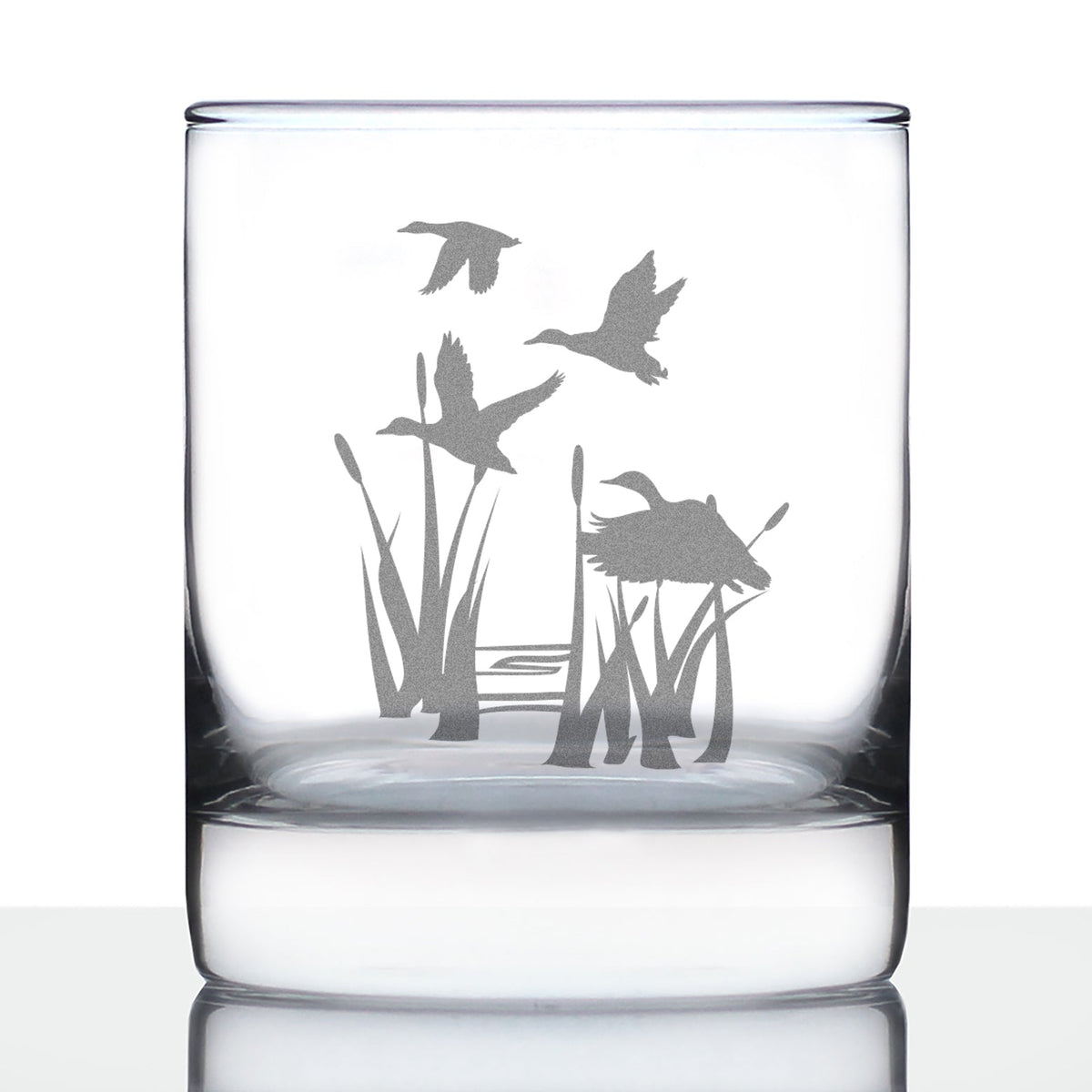 Duck Pond Whiskey Rocks Glass - Cabin Themed Gifts or Rustic Decor for Men and Women - Fun Whisky Drinking Tumbler - 10.25 oz