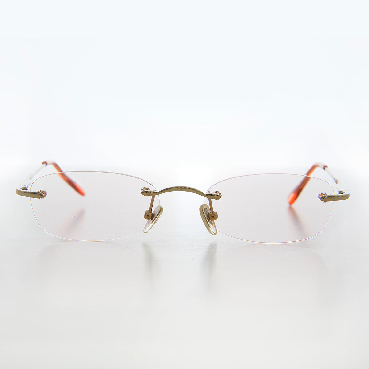 Rimless Tinted Rectangular Lens Reading Glasses - Ryn