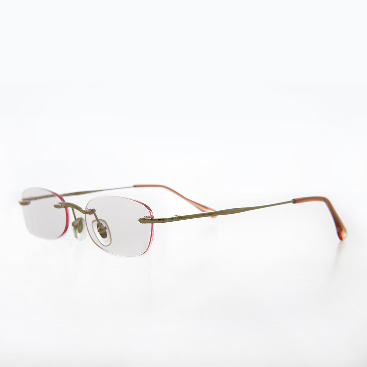 Rimless Tinted Rectangular Lens Reading Glasses - Ryn