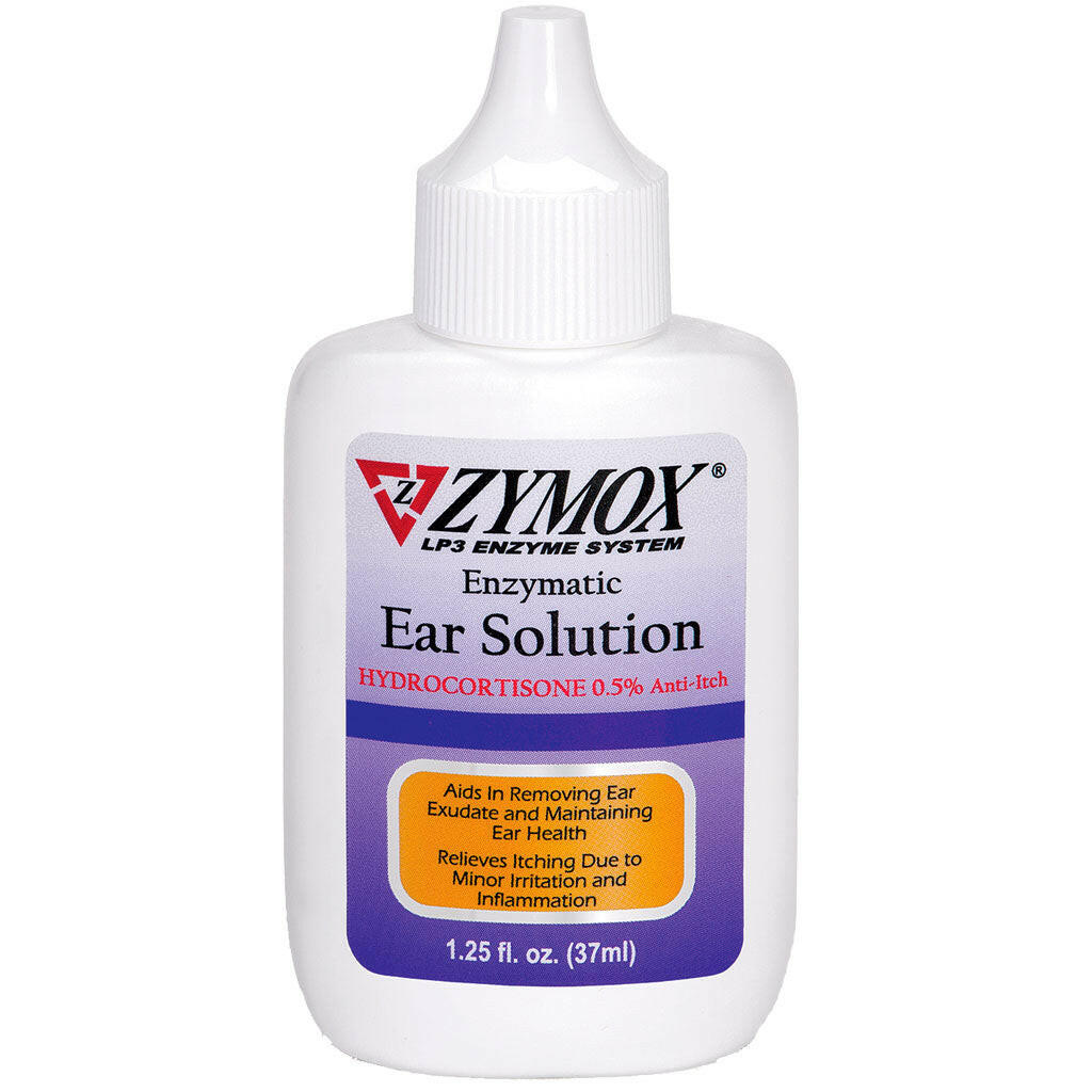 Zymox Ear Solution with 0.5% Hydrocortisone for Dogs & Cats (1.25 oz)