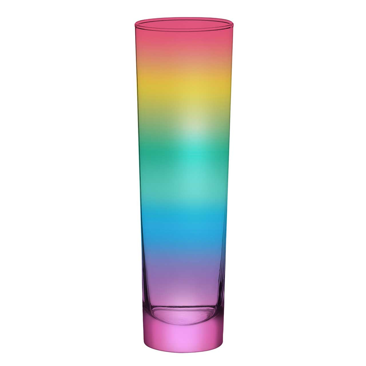 Rainbow Flat-Bottom Champagne Glass Flute