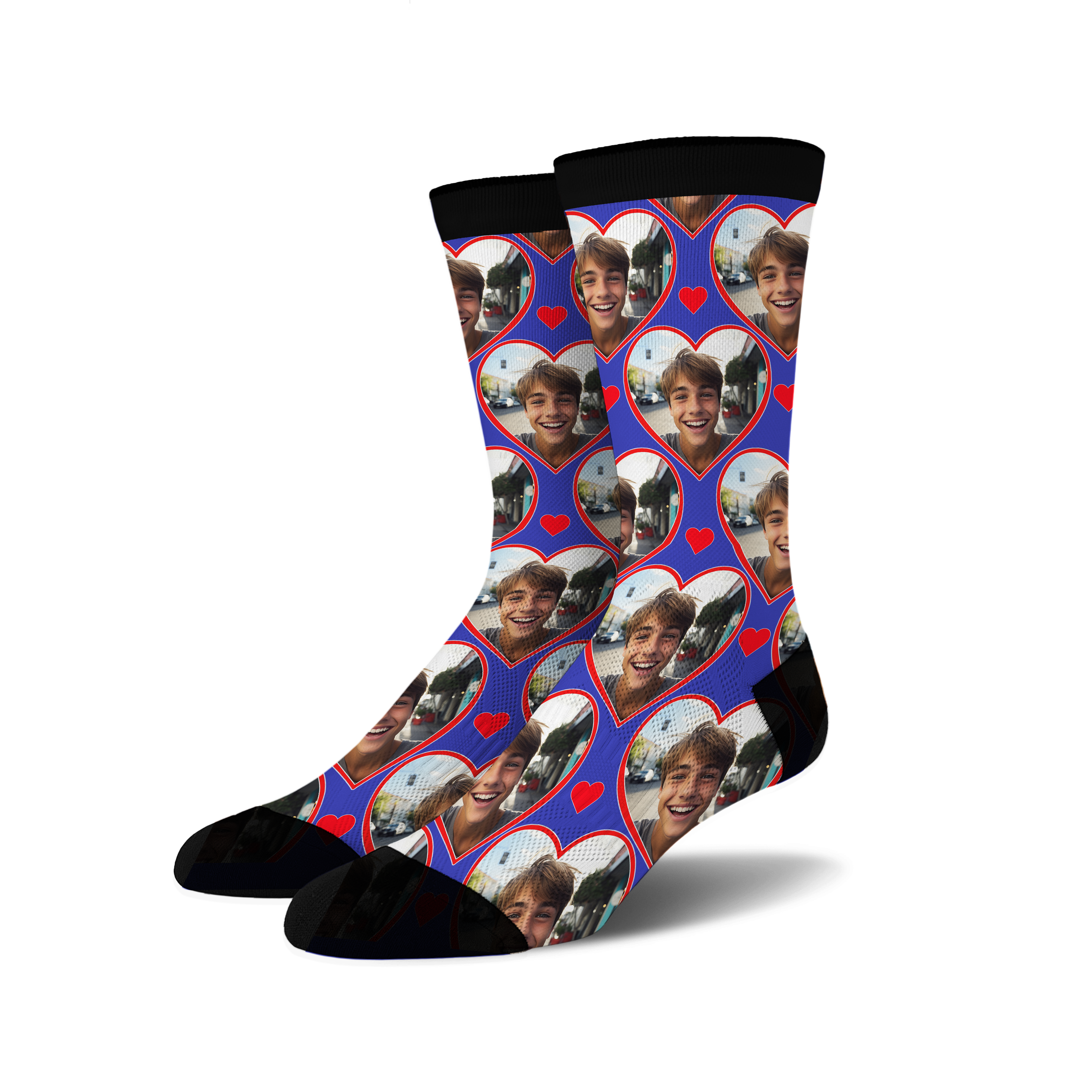 Custom Heart Photo Socks