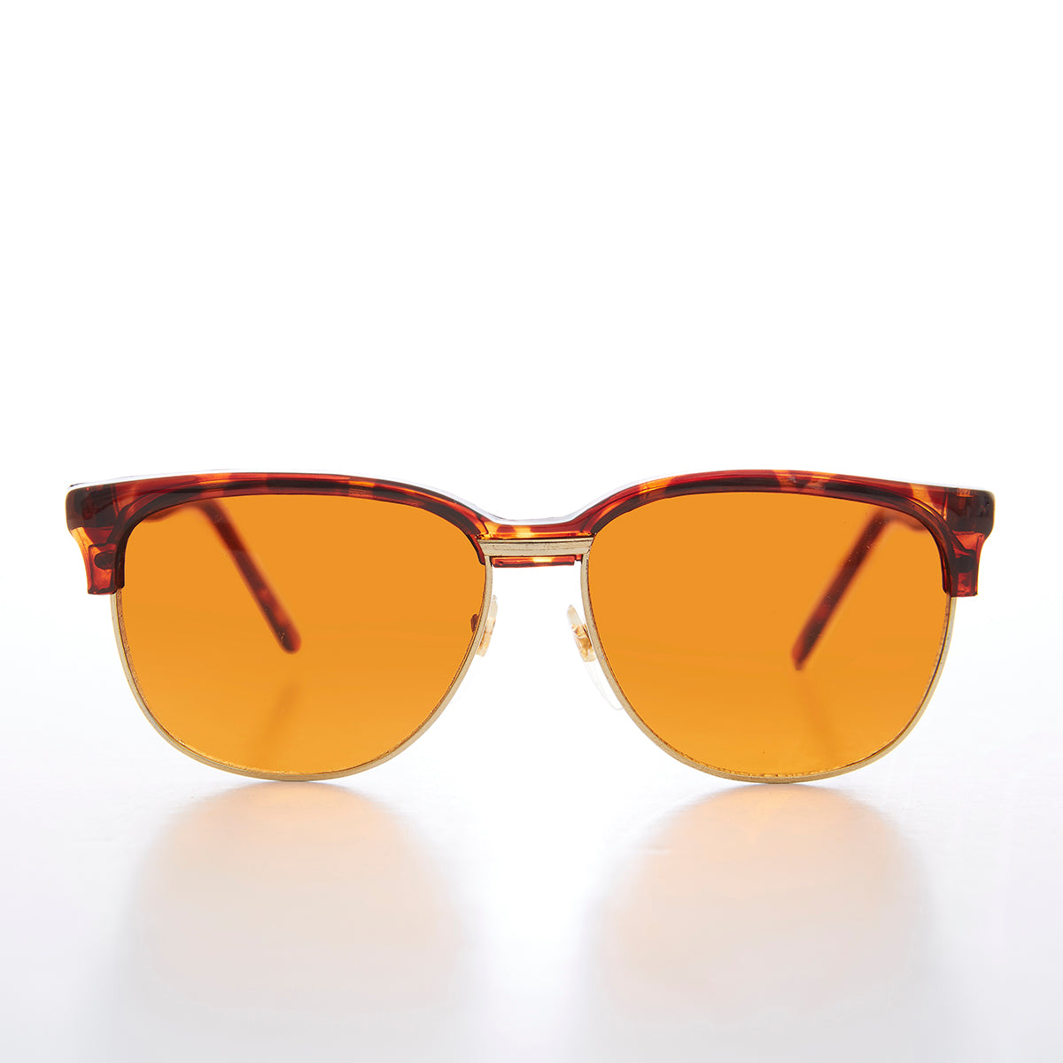 Amber Lens Half Frame Square Vintage Deadstock Sunglass - Sasha