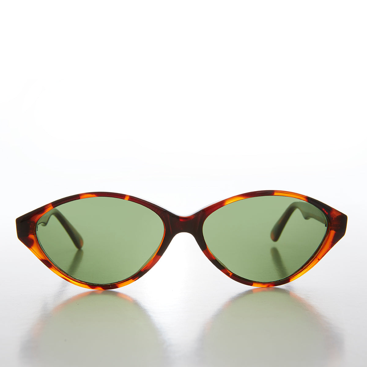 Oval Cat Eye Vintage Sunglass With Glass Lens - Shay